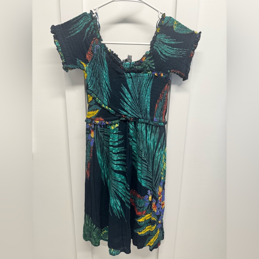 Patrons of Peace Tropical Green Floral Mini Dress